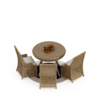 conjunto de mesa isométrica renderização 3d png