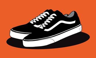 Sneakers. Draft. Flat design. Vector illustration. Sneakers in a flat style. Side view of sneakers. Shoe fashion. Eps10 Vector