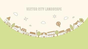 Vector townscape illustration for background