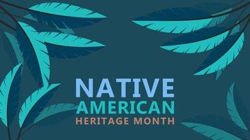 mes de la herencia nativa americana. diseño de fondo con adornos de plumas que celebran a los indios nativos en América. vector