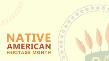 mes de la herencia nativa americana. diseño de fondo con adornos de plumas que celebran a los indios nativos en América. vector