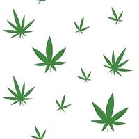 Marijuana seamless pattern on white background for textile and typography. vector