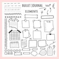 Set of Bullet Journal Elements vector