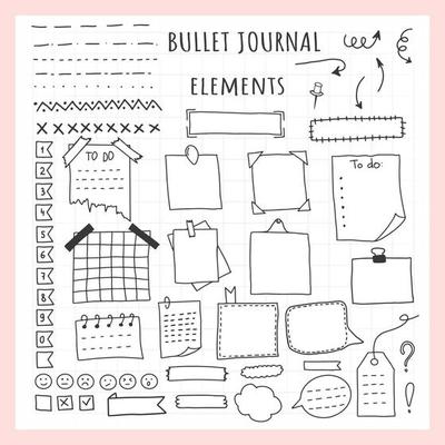 Set of Bullet Journal Elements