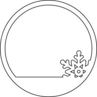 Snowflake in a frame drawn with a line. vector