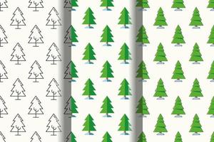 Set of vivid seamless patterns of tree for printing and wrapping vector