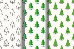 Set of vivid seamless patterns of tree for printing and wrapping vector