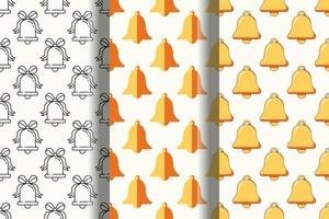 Pack of colorful seamless vector patterns of Jingle bell