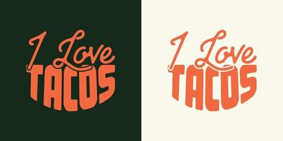 Taco lettering with vector illustration Cinco de mayo funny hand-drawn typography Set of taco lettering with vector illustration cinco de mayo funny hand drawn typography