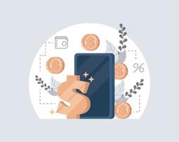 smartphone with money vector