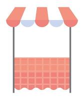 red kiosk shop korean illustration vector