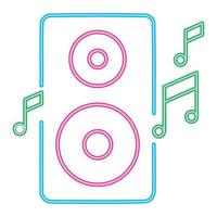Altavoz música estilo neón vector
