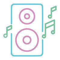 speaker music neon style vector