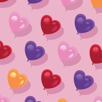 hearts balloons helium pattern vector