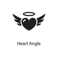 Heart Angle  Vector Solid Icon Design illustration. Love Symbol on White background EPS 10 File