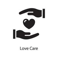 Love Care Vector Solid Icon Design illustration. Love Symbol on White background EPS 10 File