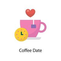 Coffee Date Vector Flat Icon Design illustration. Love Symbol on White background EPS 10 File