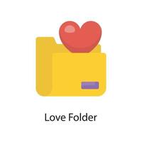 Love Folder Vector Flat Icon Design illustration. Love Symbol on White background EPS 10 File