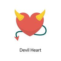 ilustración de diseño de icono plano de vector de corazón de diablo. símbolo de amor en el archivo eps 10 de fondo blanco