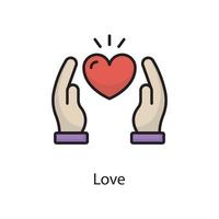 Love  Vector Filled Outline Icon Design illustration. Love Symbol on White background EPS 10 File