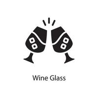 Wine Glass Vector Solid Icon Design illustration. Love Symbol on White background EPS 10 File