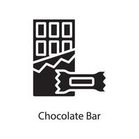 ilustración de diseño de icono sólido de vector de barra de chocolate. símbolo de amor en el archivo eps 10 de fondo blanco