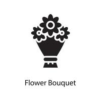 Flower Bouquet Vector Solid Icon Design illustration. Love Symbol on White background EPS 10 File