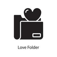 Love Folder Vector Solid Icon Design illustration. Love Symbol on White background EPS 10 File