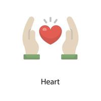 Ilustración de diseño de icono plano de vector de corazón. símbolo de amor en el archivo eps 10 de fondo blanco