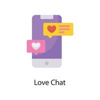 Love Chat Vector Flat Icon Design illustration. Love Symbol on White background EPS 10 File