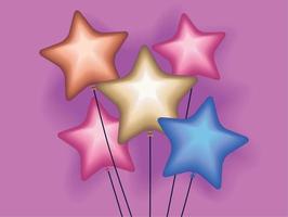 balloons helium colorful stars vector