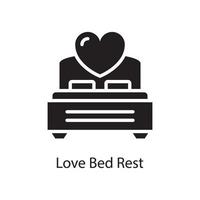 Love Bed Rest Vector Solid Icon Design illustration. Love Symbol on White background EPS 10 File