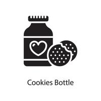 Cookies Bottle Vector Solid Icon Design illustration. Love Symbol on White background EPS 10 File