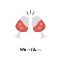 Wine Glass Vector Flat Icon Design illustration. Love Symbol on White background EPS 10 File