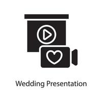 Wedding Presentation Vector Solid Icon Design illustration. Love Symbol on White background EPS 10 File