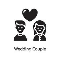 Wedding Couple  Vector Solid Icon Design illustration. Love Symbol on White background EPS 10 File