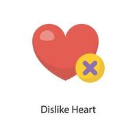 no me gusta la ilustración de diseño de icono plano de vector de corazón. símbolo de amor en el archivo eps 10 de fondo blanco
