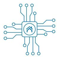 smarthome in processor chip vector