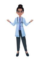 doctora profesional afro vector