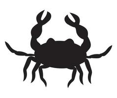 crab sealife animal silhouette vector