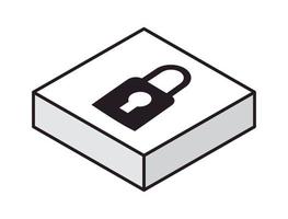 security padlock in button vector