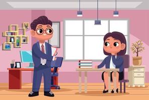 business couple in workplace vector