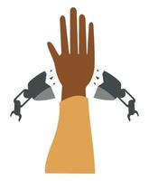 afro hand breaking chain vector