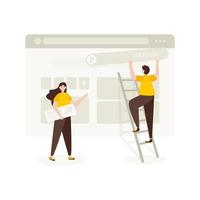 Setting search bar flat illustration vector