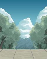 beauty landscape anime with park vector