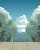 belleza paisaje anime con parque vector