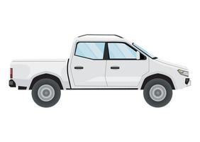 white truck car mockup vector