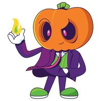 halloween pumpkin elegant character vector