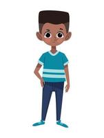 afro little boy standing vector