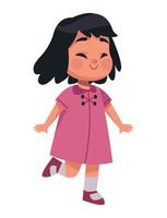 cute little girl walking vector